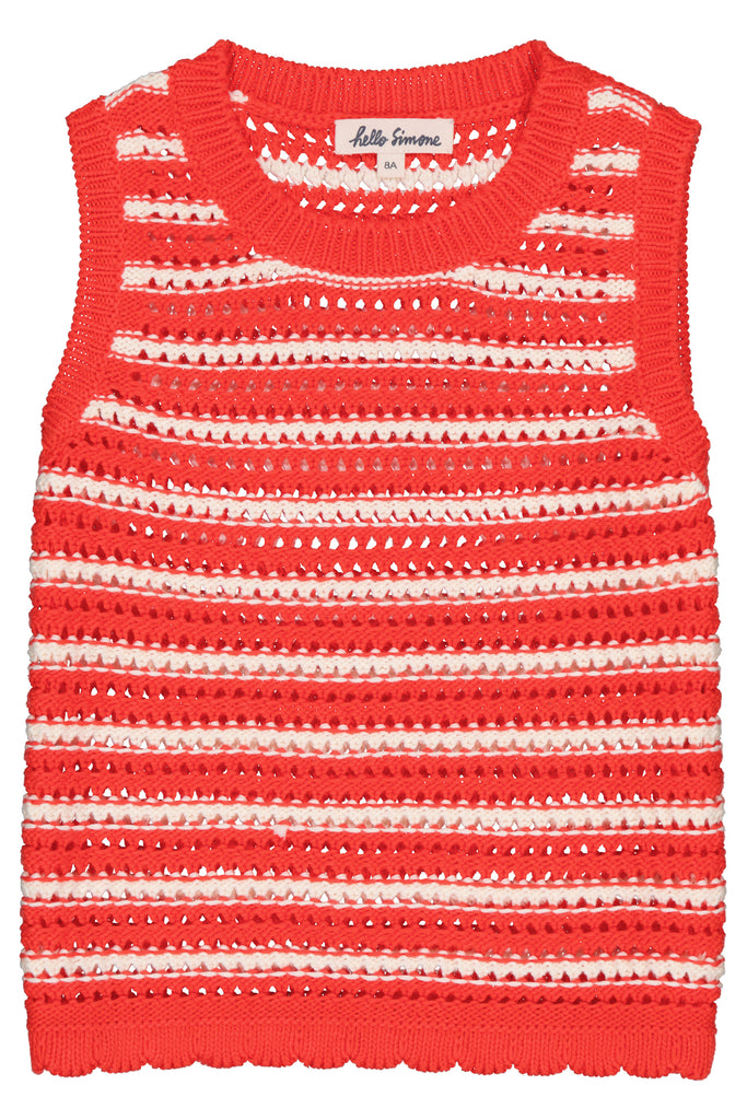 Mara Knitted Top in Stripe Ajourée