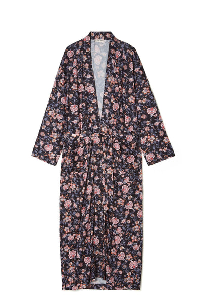 Yokama Kimono in Charcoal Tropical Loon