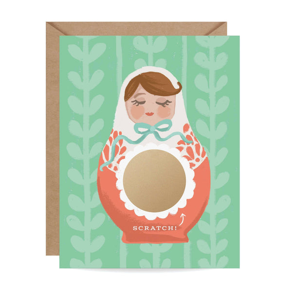 Inklings Paperie,Nesting Doll Scratch-Off Cards,CouCou,