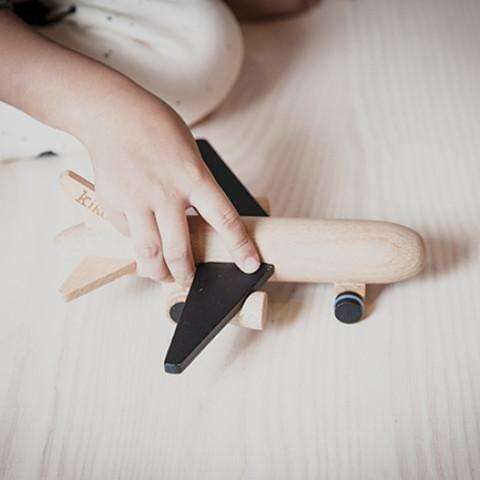 kiko+ & gg*,Hikoki Wooden Propeller Plane - Black,CouCou,Toy