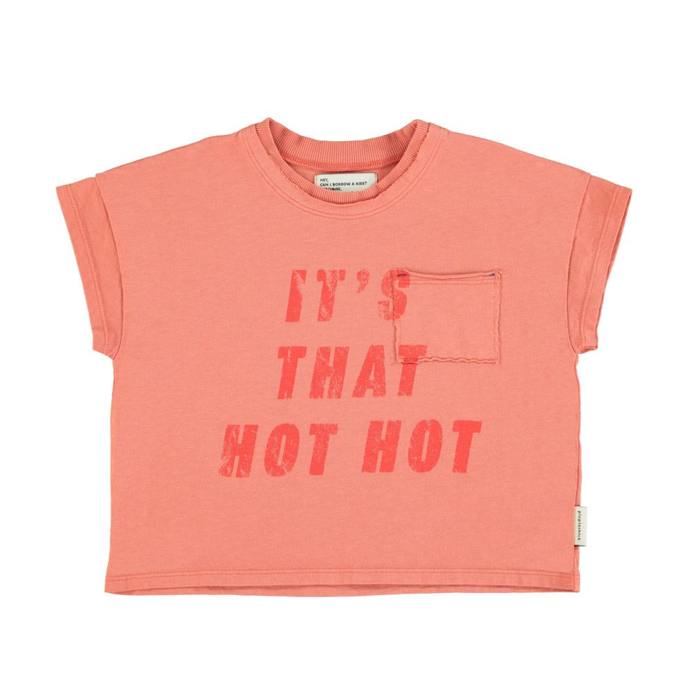 T-Shirt in Terracotta w/ "hot hot" Print
