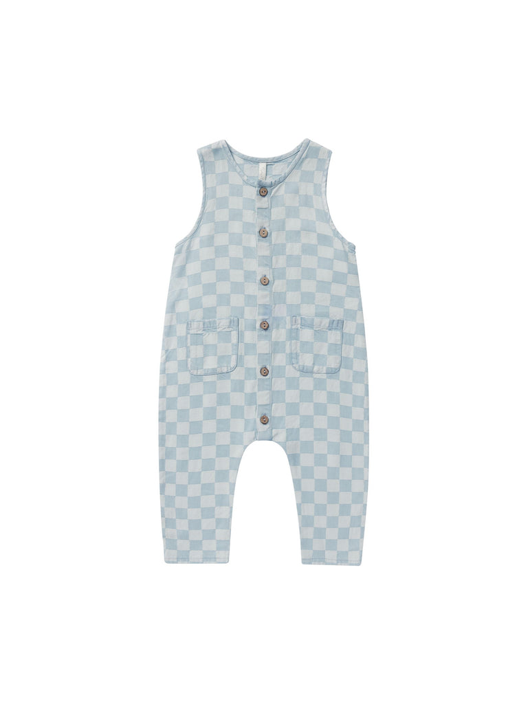Woven Jumpsuit in Blue Check