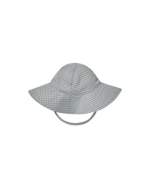 Woven Sun Hat in Blue Gingham