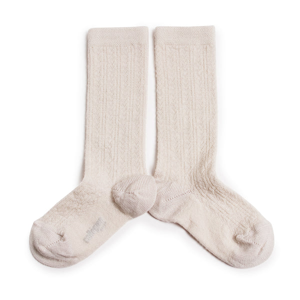 Adèle Pointelle Merino Wool Socks in Doux Agneaux