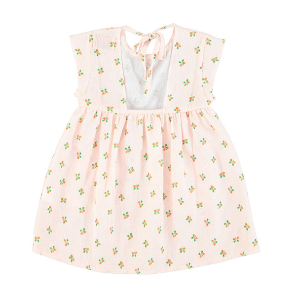 Short Dress in Light Pink Stripes w/ Little Flowers