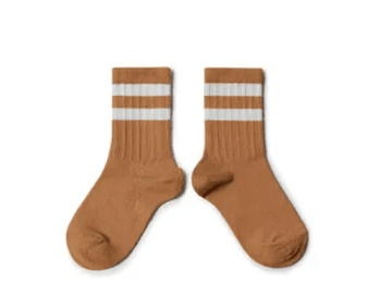 Collegien,Nico Ribbed Varsity Crew Socks, Caramel au Beurre Salé,CouCou,Boy Shoes & Socks