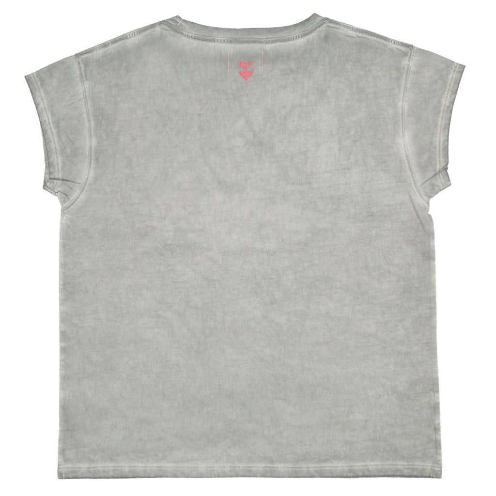 Sisters Department,T-Shirt Shorter Sleeves in Washed Grey w/"Sunset" Print,CouCou,Mamma Clothing